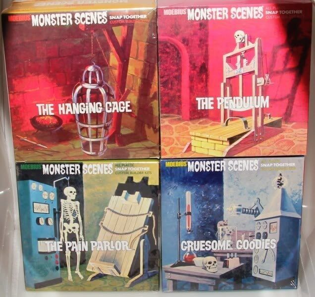 Set of 4 Moebius Monster Scenes Plastic Model - Reissue of 1960 Kits