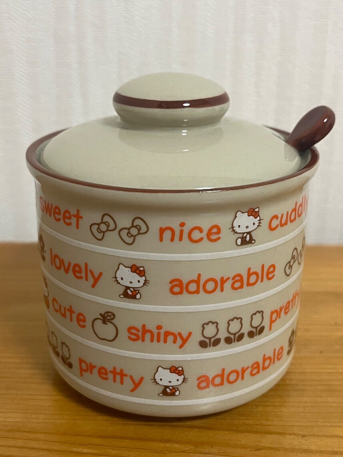 Vintage Hello Kitty Showa Retro Sanrio 1976 Sugar Pot Made in Japan