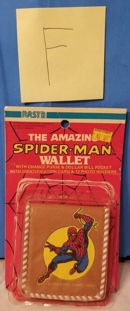 💥 1978 Marvel Comics Spider-man Wallet CLEAN TAN RARE NEW ON CARD Opened F 💥
