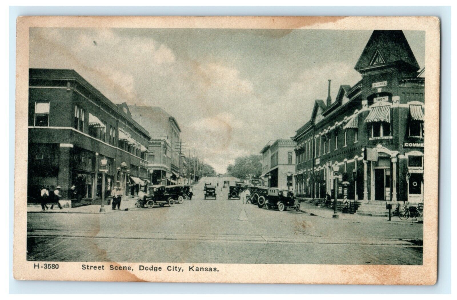c1920\'s Dodge City Street Scene Kansas KS Classic Cars Postcard