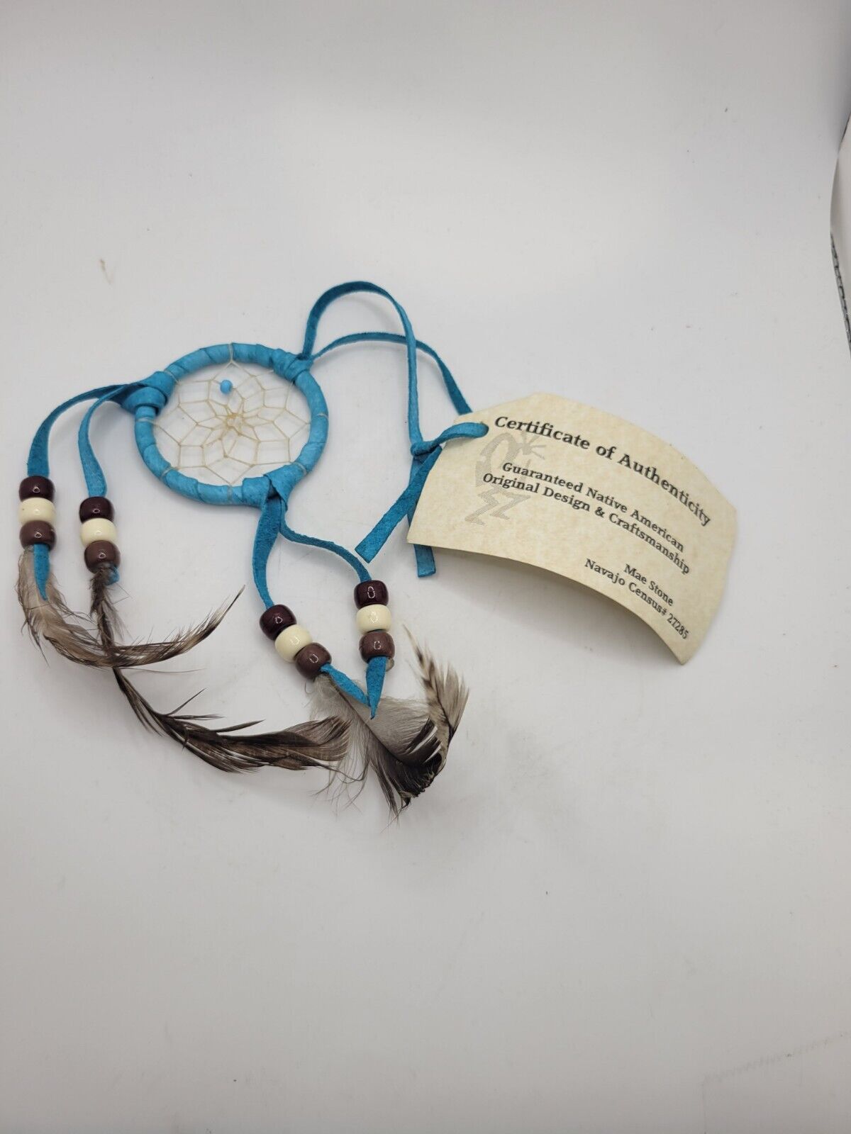 Vintage Navajo Dreamcatcher With Certificate Of Authenticity 