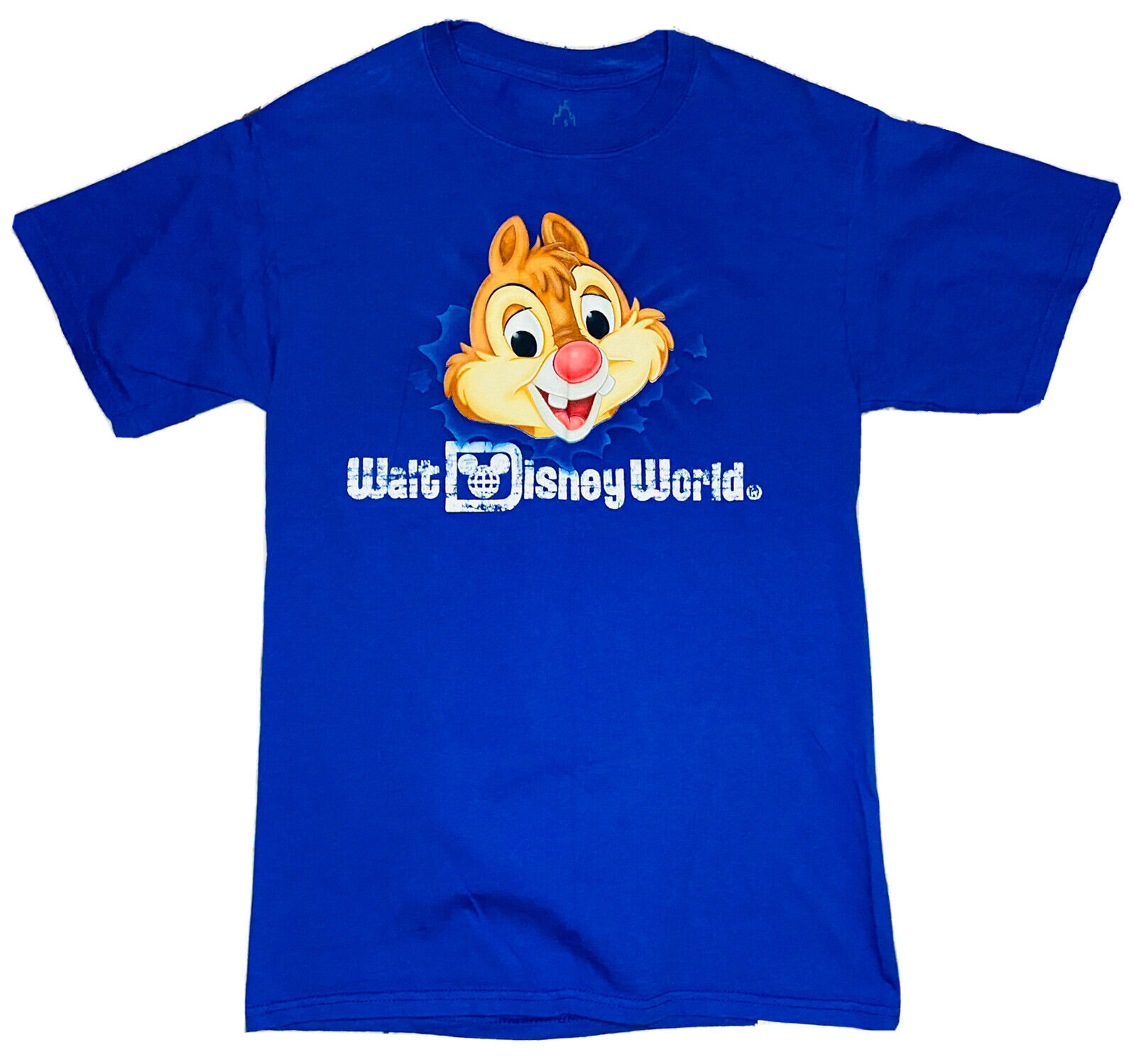 Walt Disney World Men\'s Chip N\' Dale Blue Shirt; Size S