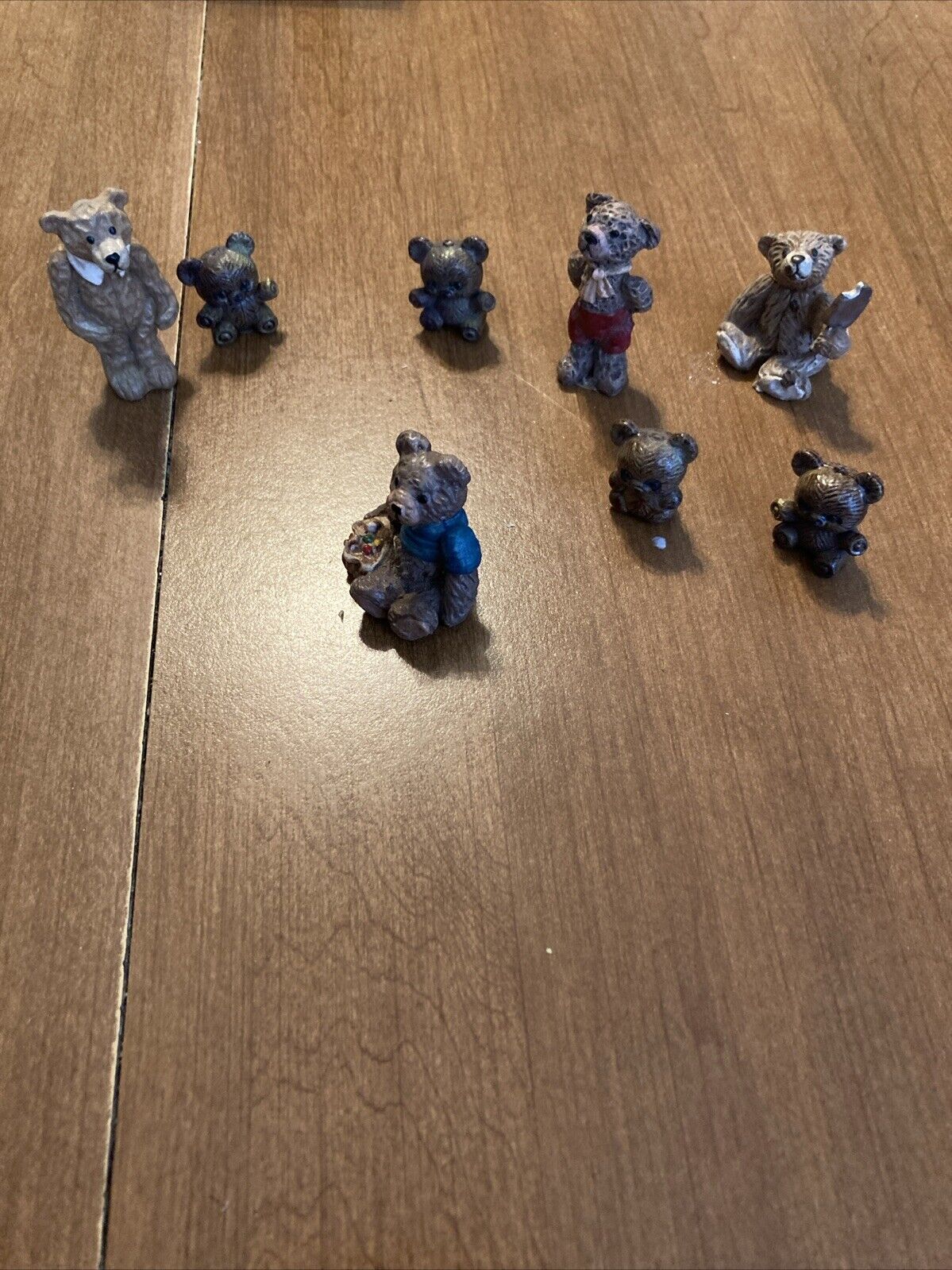 Miniature resin teddy bear lot