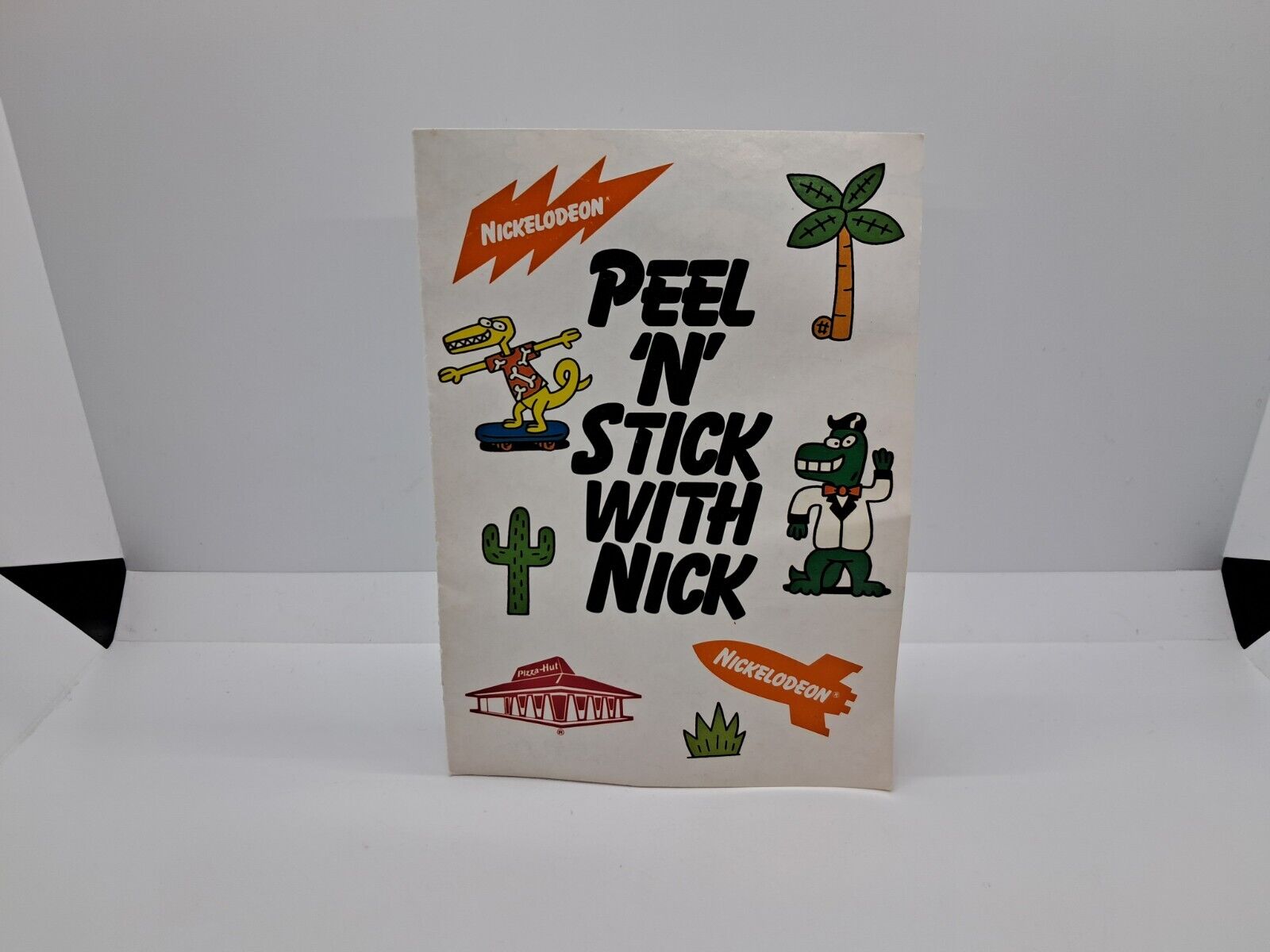 Vintage Pizza Hut Peel N Stick With Nick 1990 Nickelodeon Activity Trifold