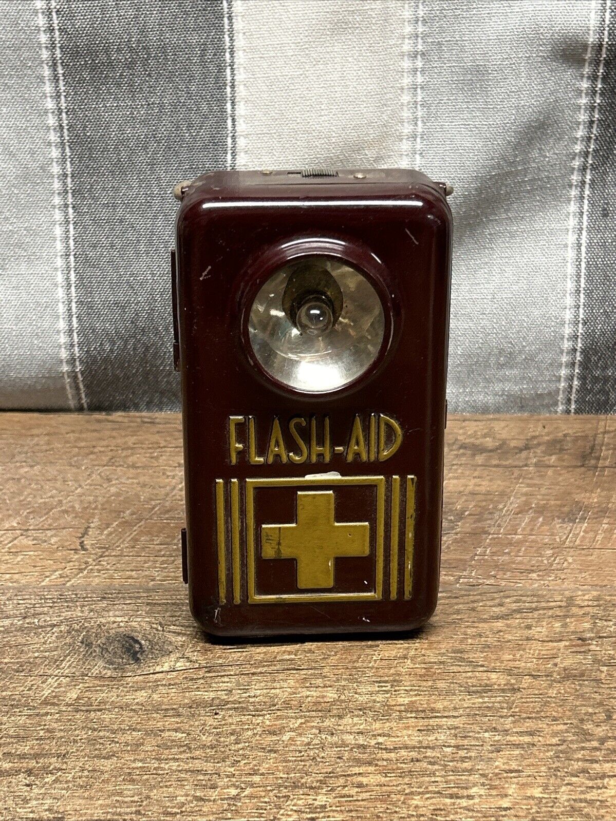 Vintage 1940s Lewyt Product Flash-Aid Flashlight First Aid Kit made in U.S.A