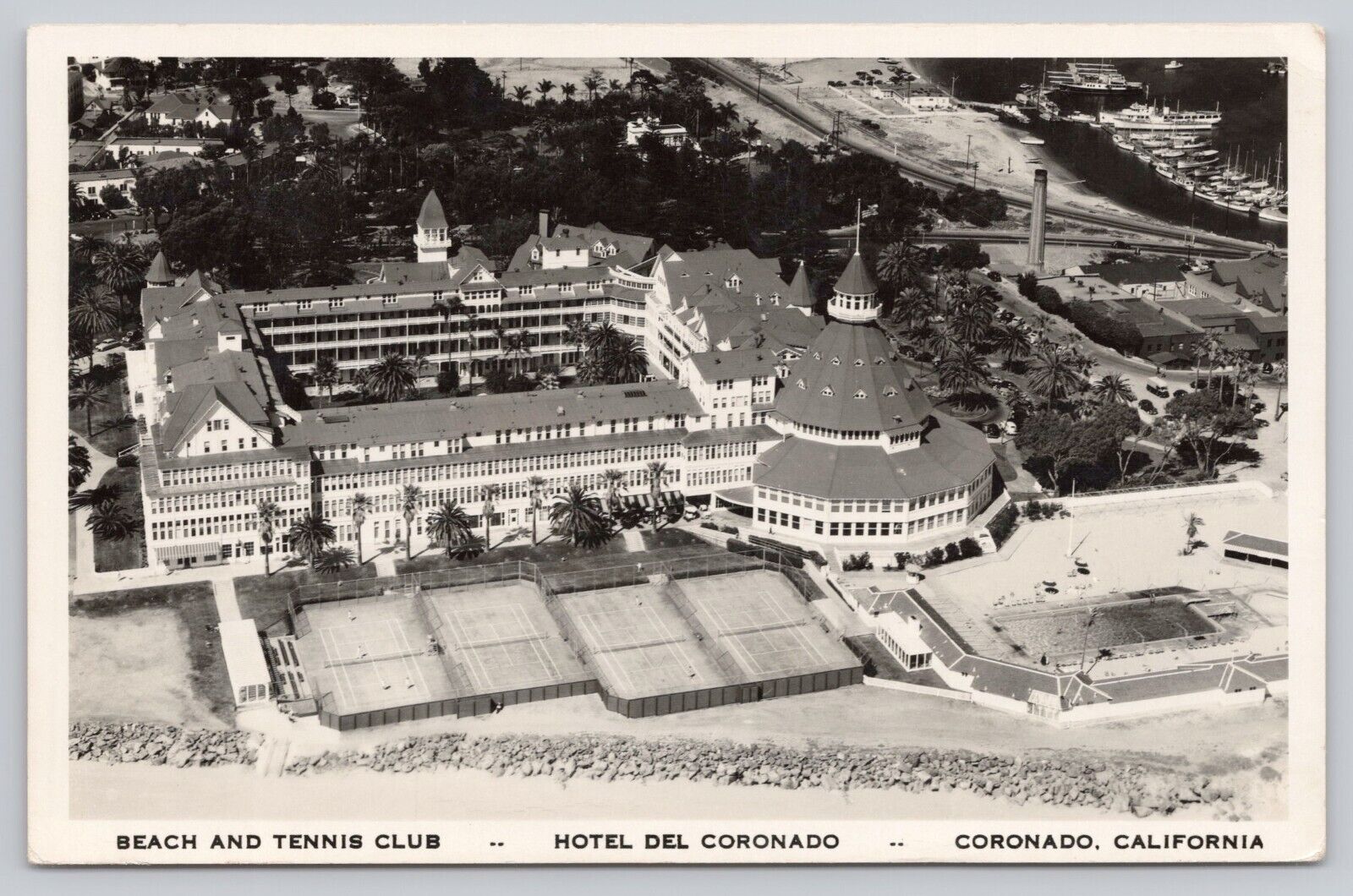 Coronado California, Hotel Beach & Tennis Club, Vintage RPPC Real Photo Postcard