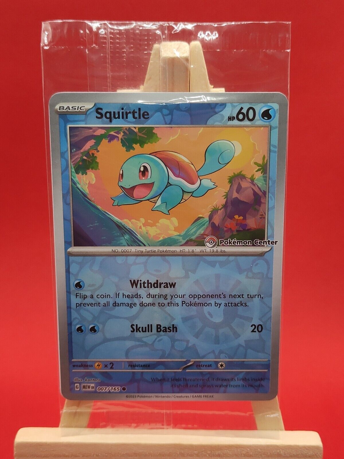 Squirtle 007/165 POKÉMON CENTER Exclusive 151 Holo Promo Pokemon Card * Sealed *