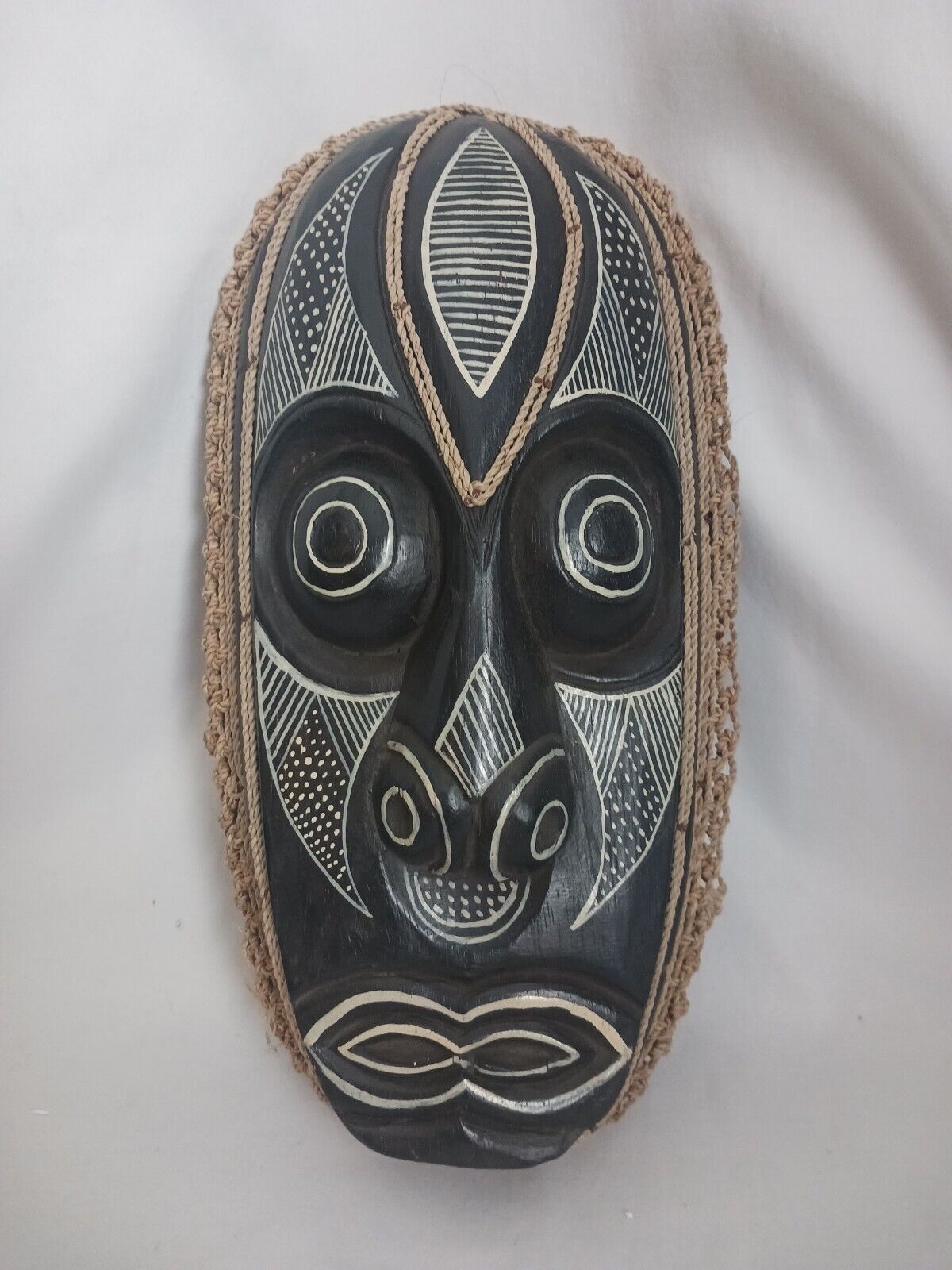 African Tribal Face Mask 14x8, Wood Hand Carved,Wall Hanging Style.
