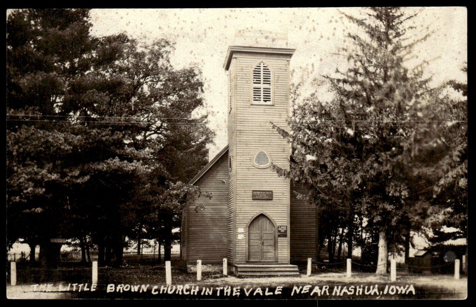 1930 Postcard Little Brown Church In The Vale Near Nashua Iowa RPPC Real Photo