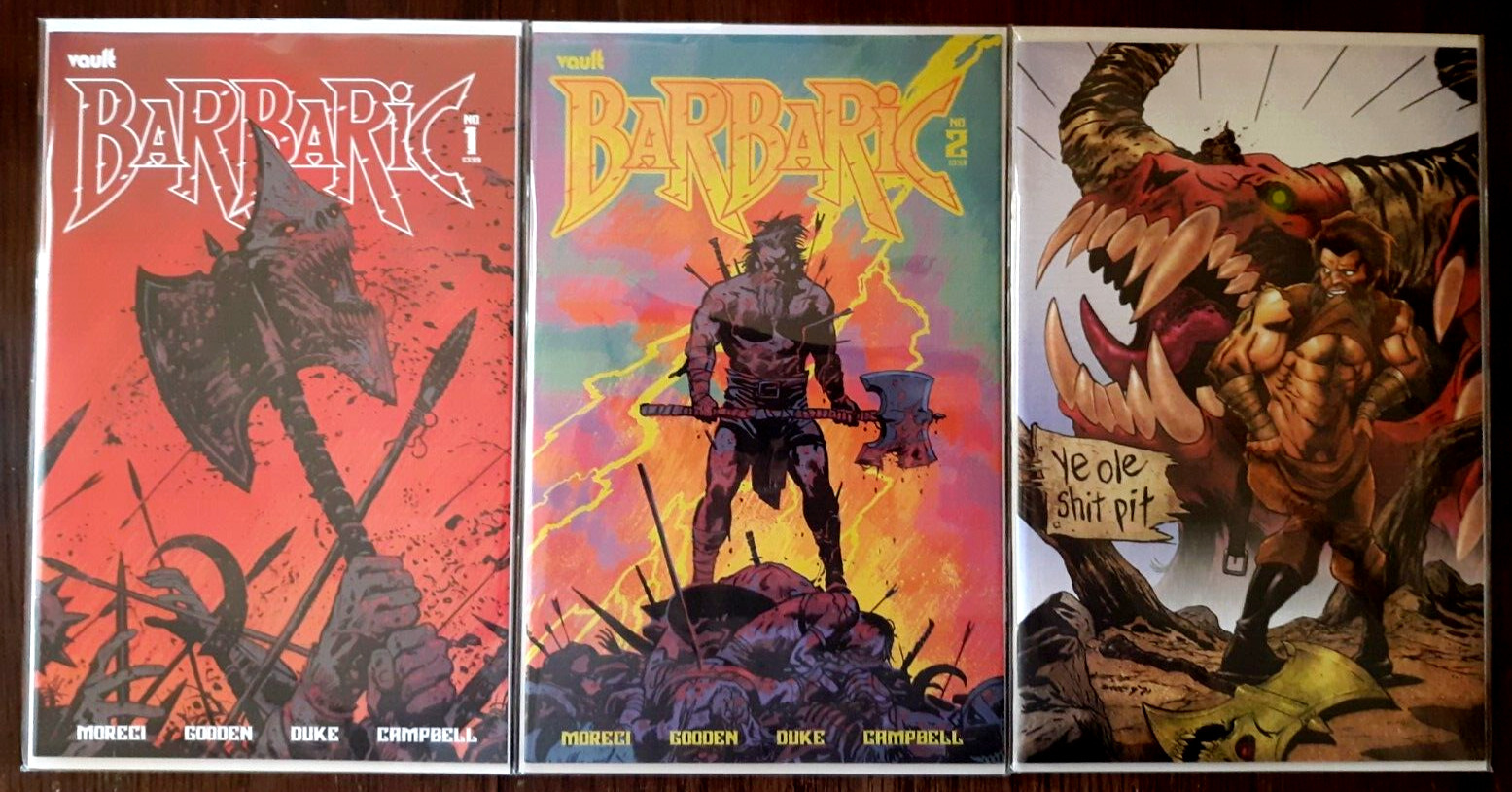 BARBARIC #1-3 (2021 Vault) FIRST APPEARANCES OF OWEN AND THE AXE *FREE SHIPPING*