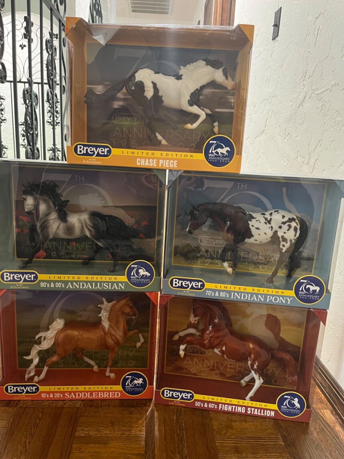 Breyer 70th Anniversary Traditional Set of Five Glossy Finish Including Chase