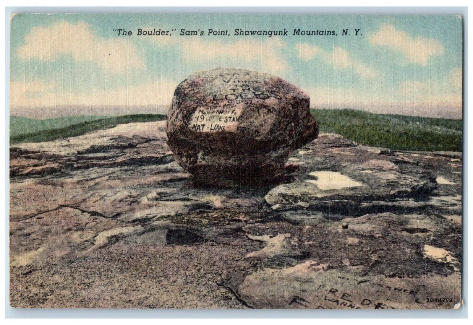 c1930's The Boulder Sam's Point Shawangunk Mountains New York NY Postcard