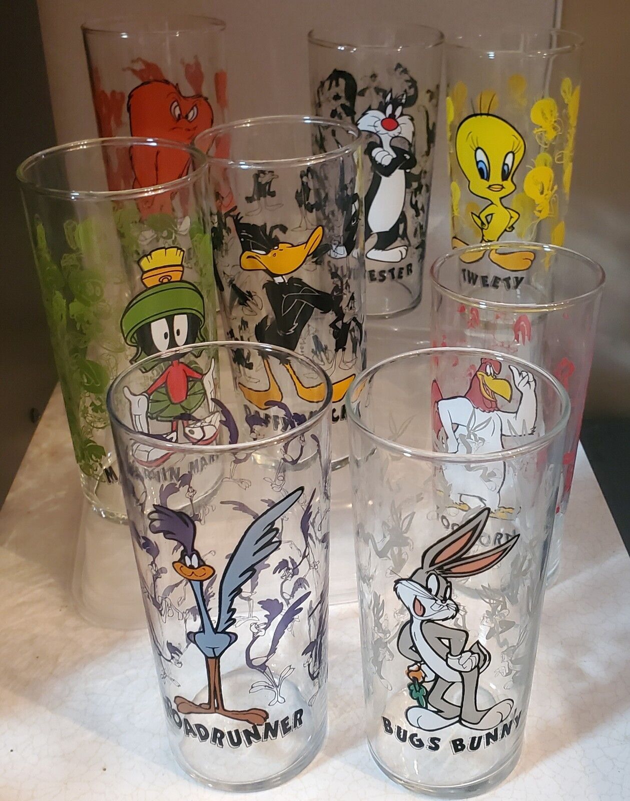 Looney Tunes Collectible Vintage Glasses Set Of 8