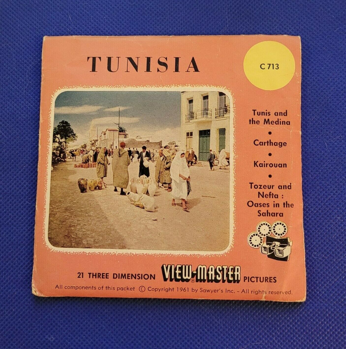 Rare Sawyer's Vintage C713 Tunisia North Africa view-master 3 Reels Packet Reel