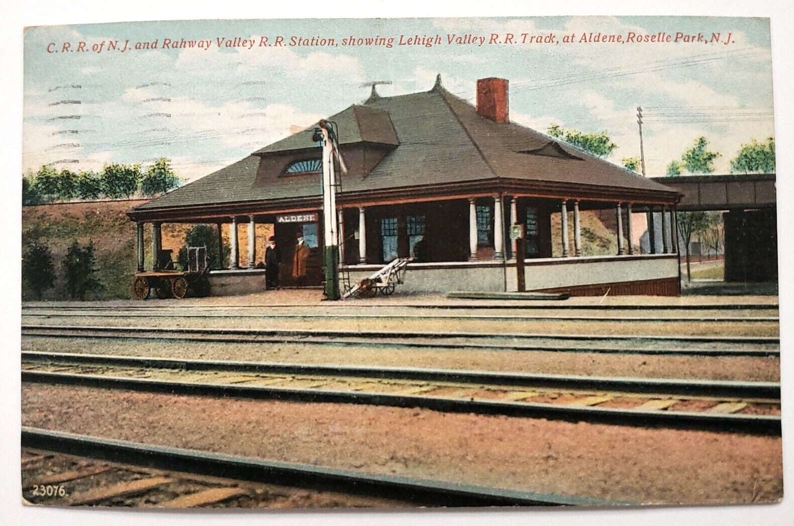 VTG Postcard Rahway Valley RR Station Train Depo Aldene NJ Grand Central Post 62