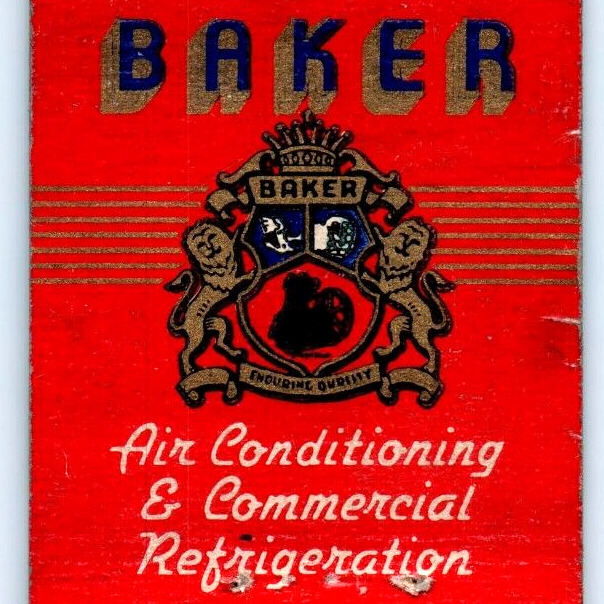 c1940s Kansas City, MO Baker Ice Machine Matchbook Cover Air Conditioning C36