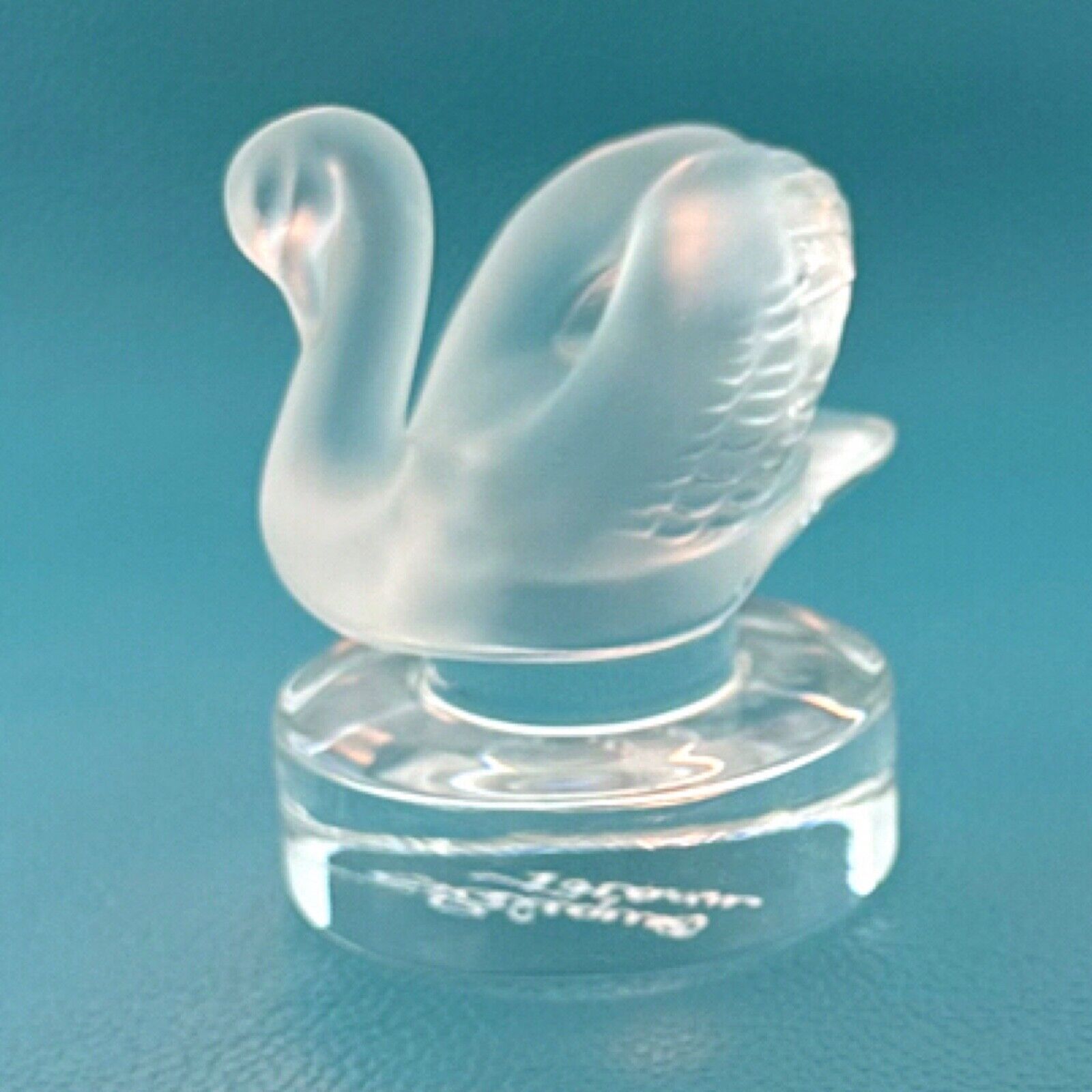 LALIQUE France Crystal Swan Figurine Signed Vintage Collectable