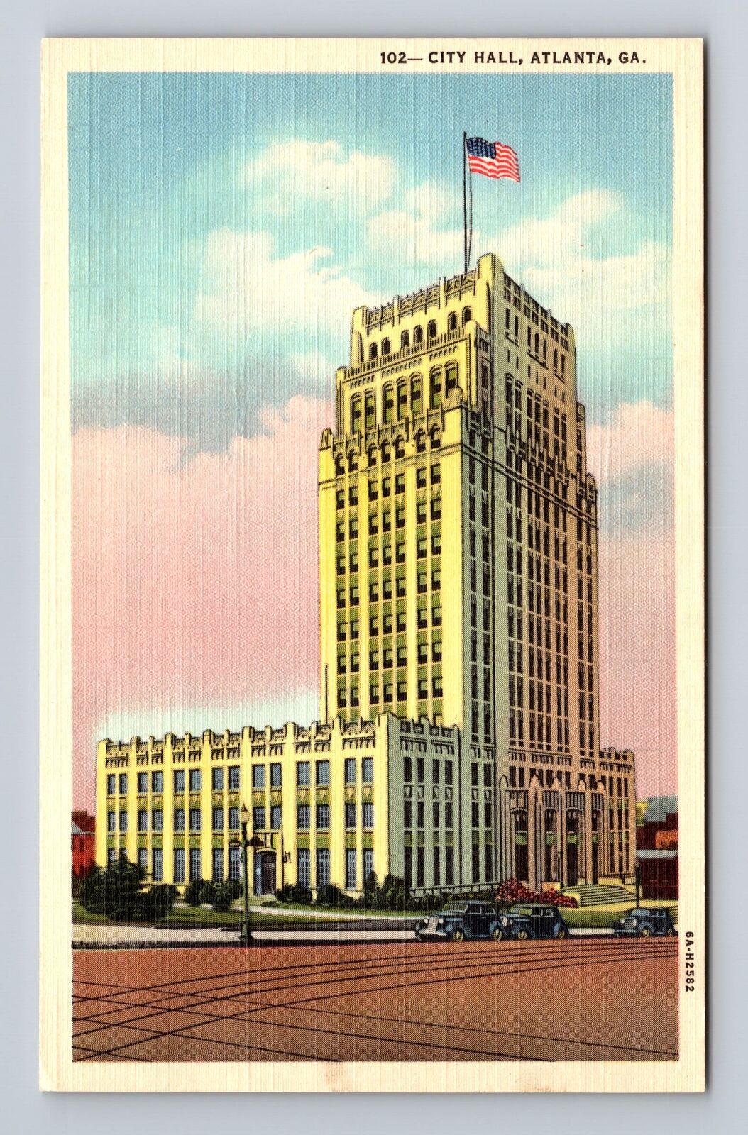 Atlanta GA-Georgia, Scenic View City Hall, Antique Vintage Postcard