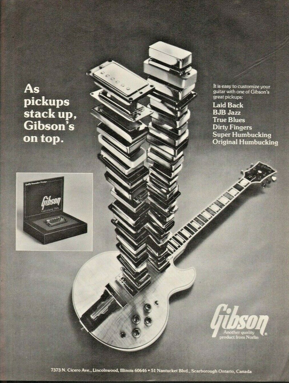 1978 Gibson Guitar Pickups - Vintage Advertisement