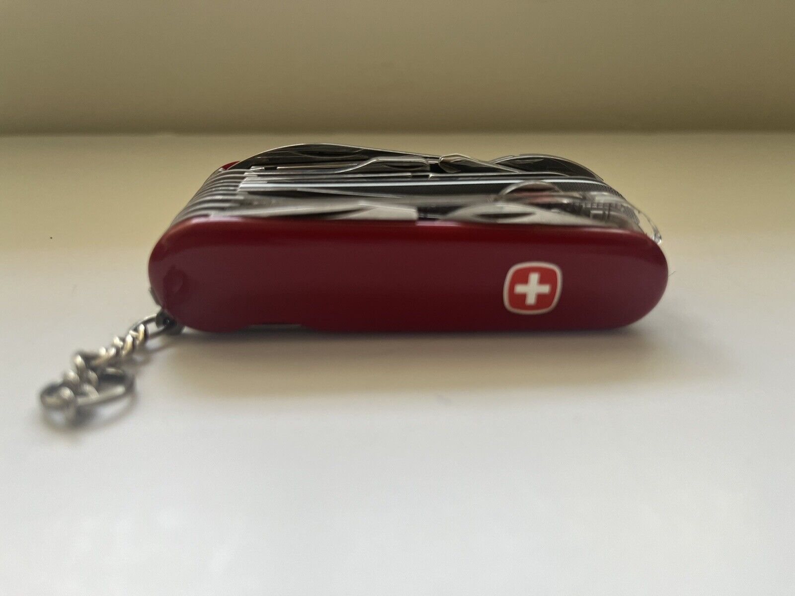 Vintage Red WENGER Backpacker Deluxe Swiss Army knife w/Magnifying Glass 14 Tool