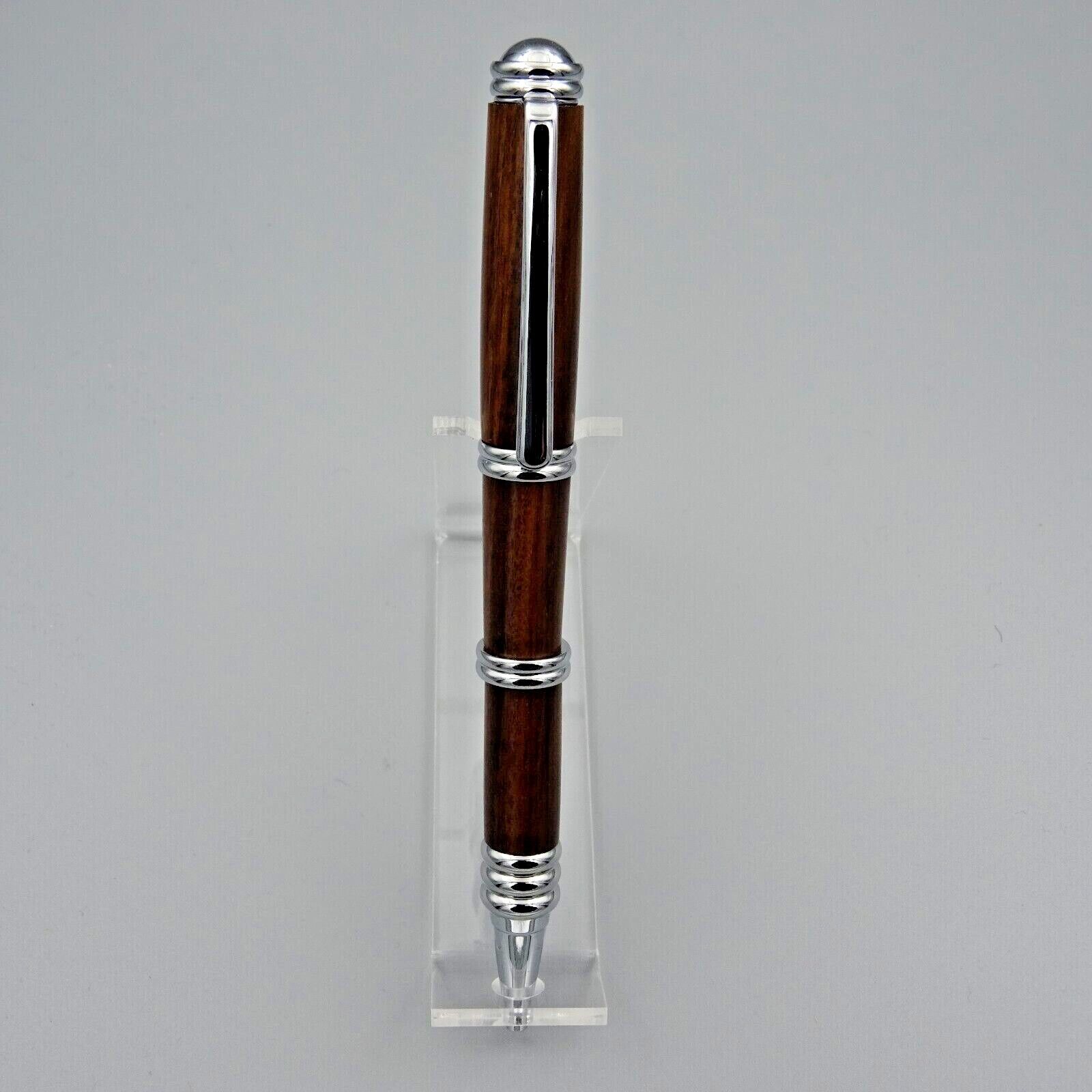 SEGMENTED TWIST PEN with ROSEWOOD BARREL and CHROME TRIM