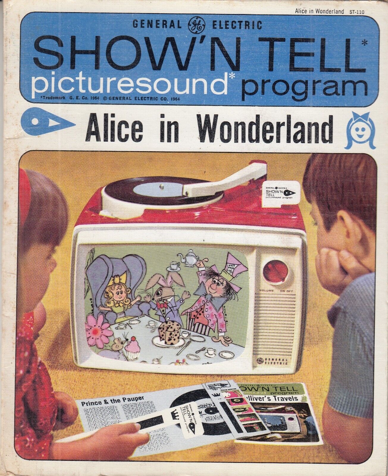 1964 GE Show'N Tell Picturesound Program Record w/ ALICE IN WONDERLAND   ST 110