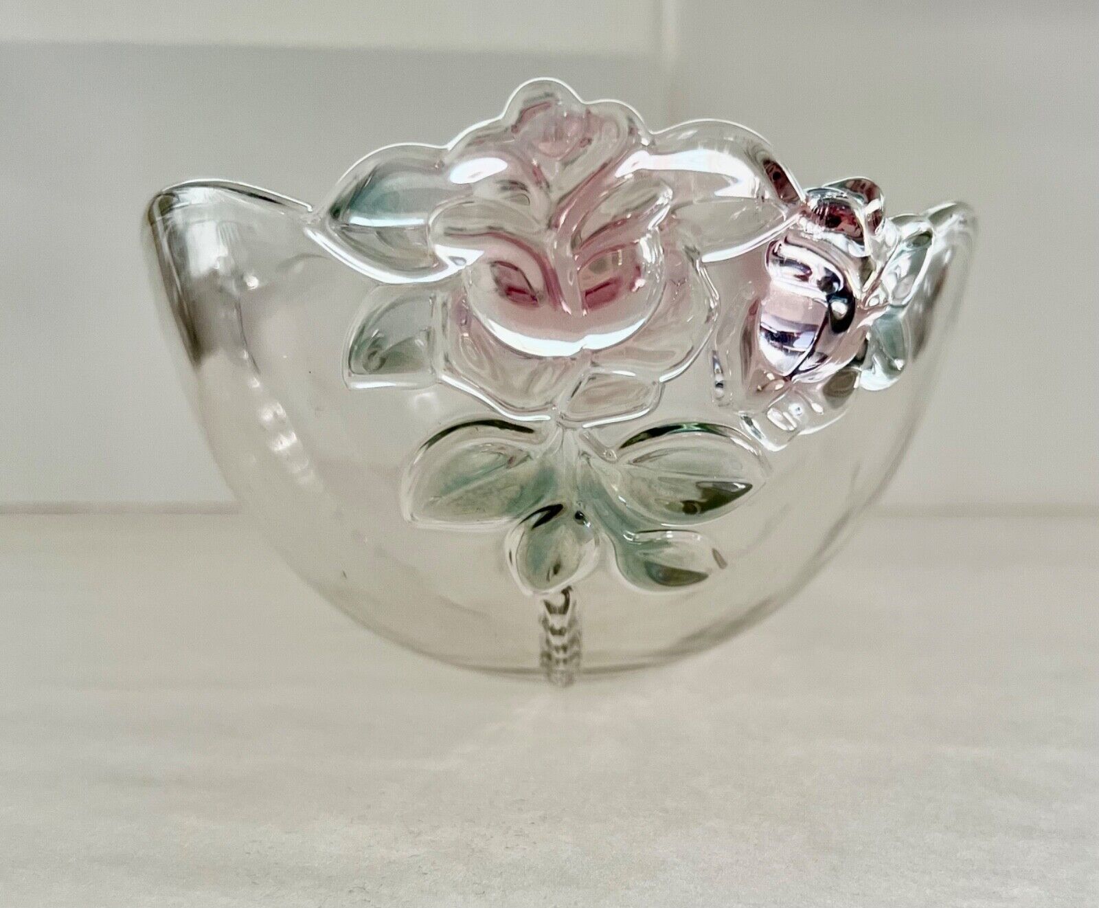 Vintage Mikasa Dusty Rose Glass Serving Bowl