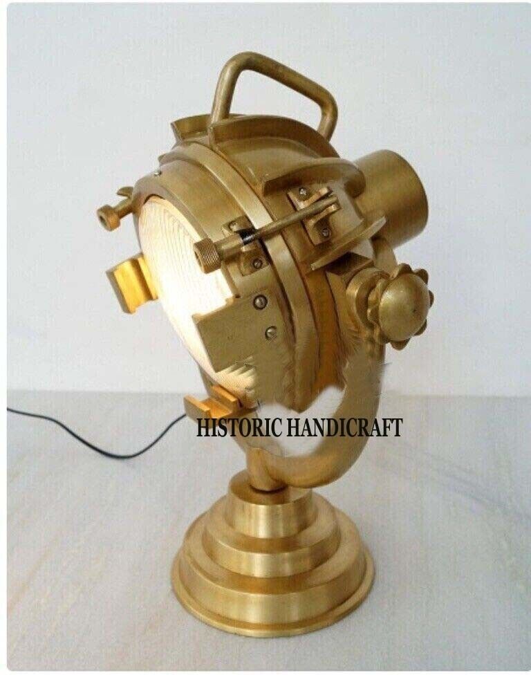 Vintage Table Spot Light Lamp Antique Brass Desk Searchlight Home & Office Decor