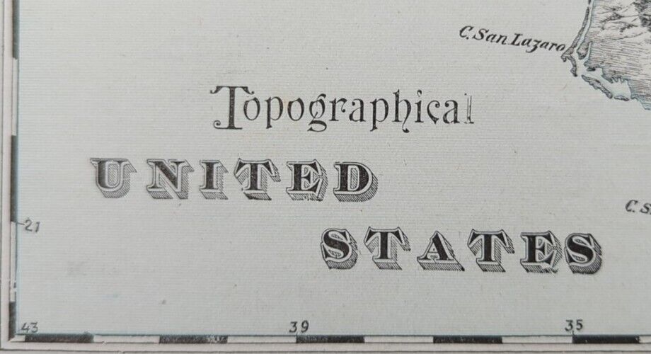 Vintage 1901 TOPOGRAPHICAL UNITED STATES Map 22\