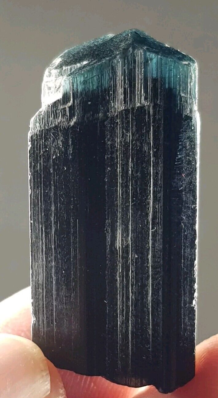 Blue Cap Charming Unique Shape Tourmaline 78 Ct Natural Terminated Crystal