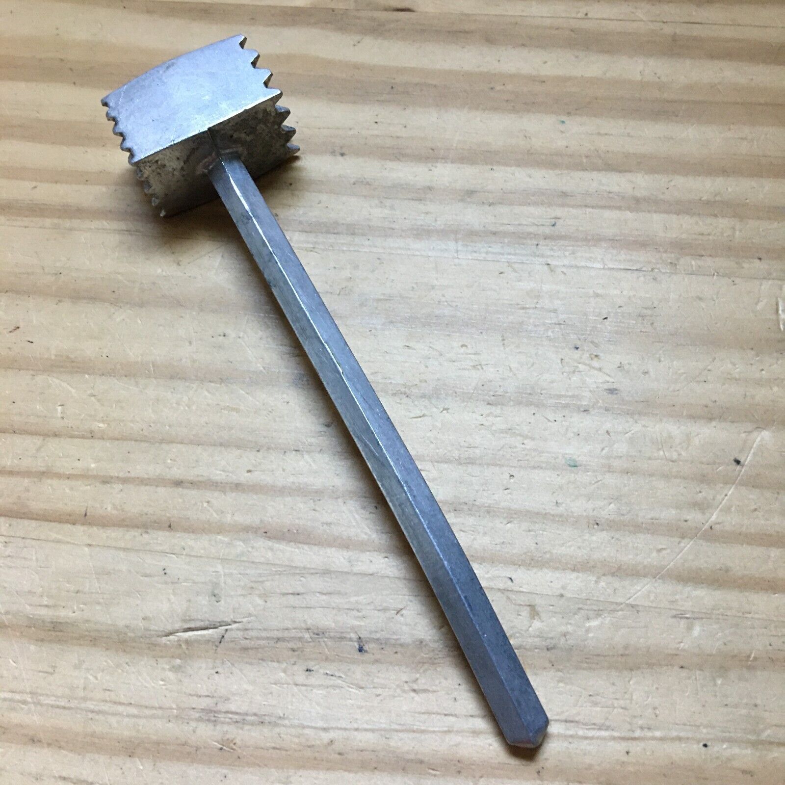 Vintage 1970s Metal Heavy Duty Aluminum Meat Tenderizer Hammer Spikes 2 sided