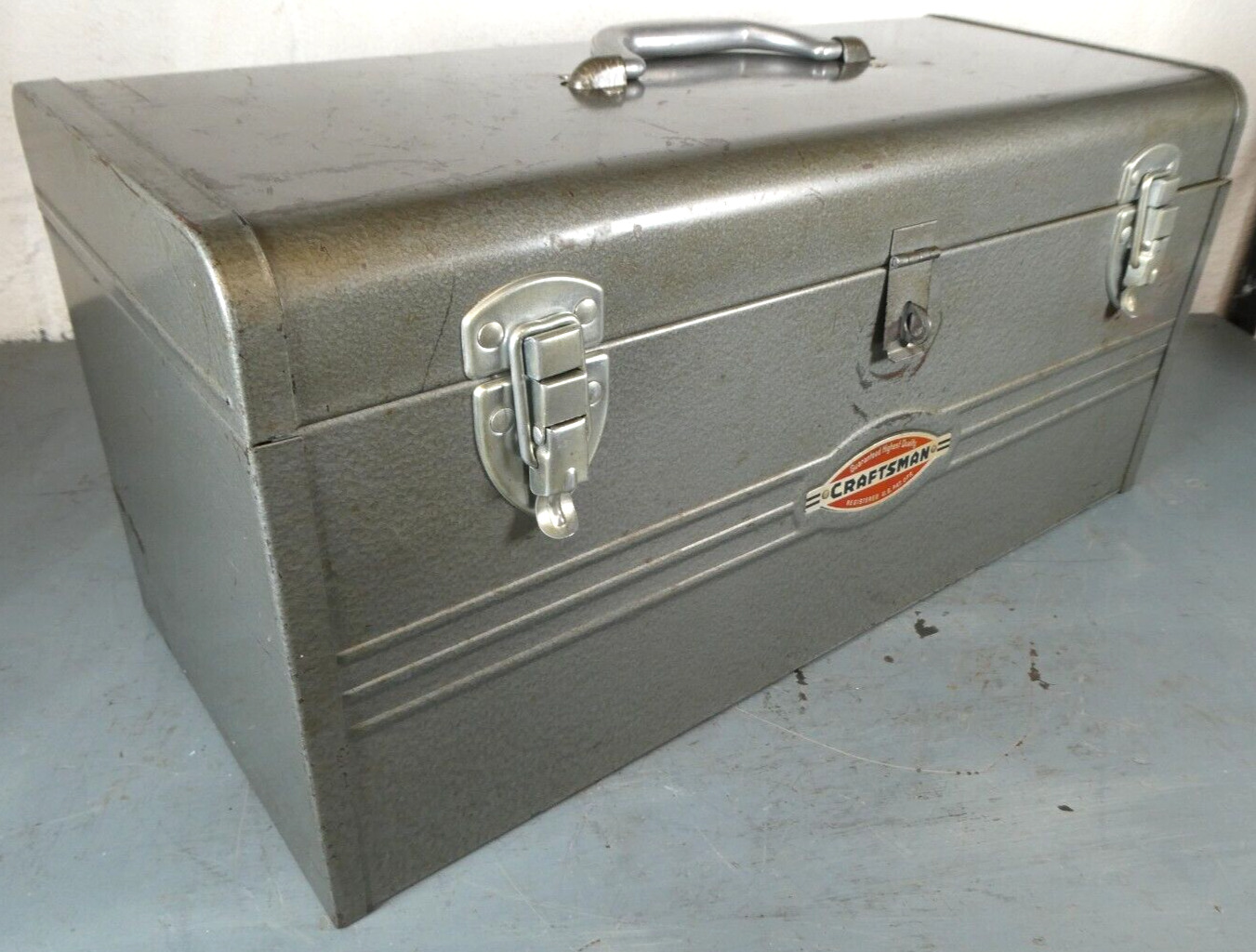 Vintage Craftsman 6512 Steel Tool Box w/ Uncommon 1950's Era Oval Logo
