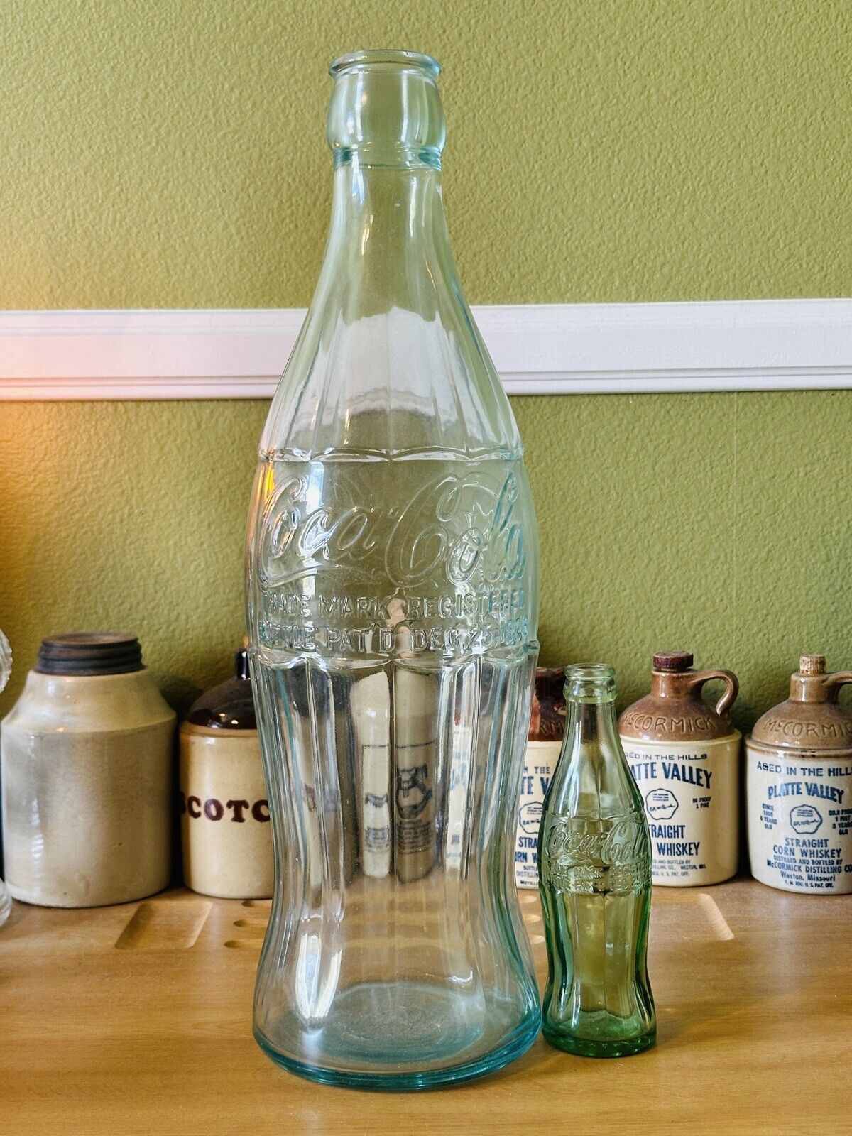 COCA COLA HUGE 20'' STORE DISPLAY ADVERTISING BOTTLE. DEC.25,1923. Not A Repo