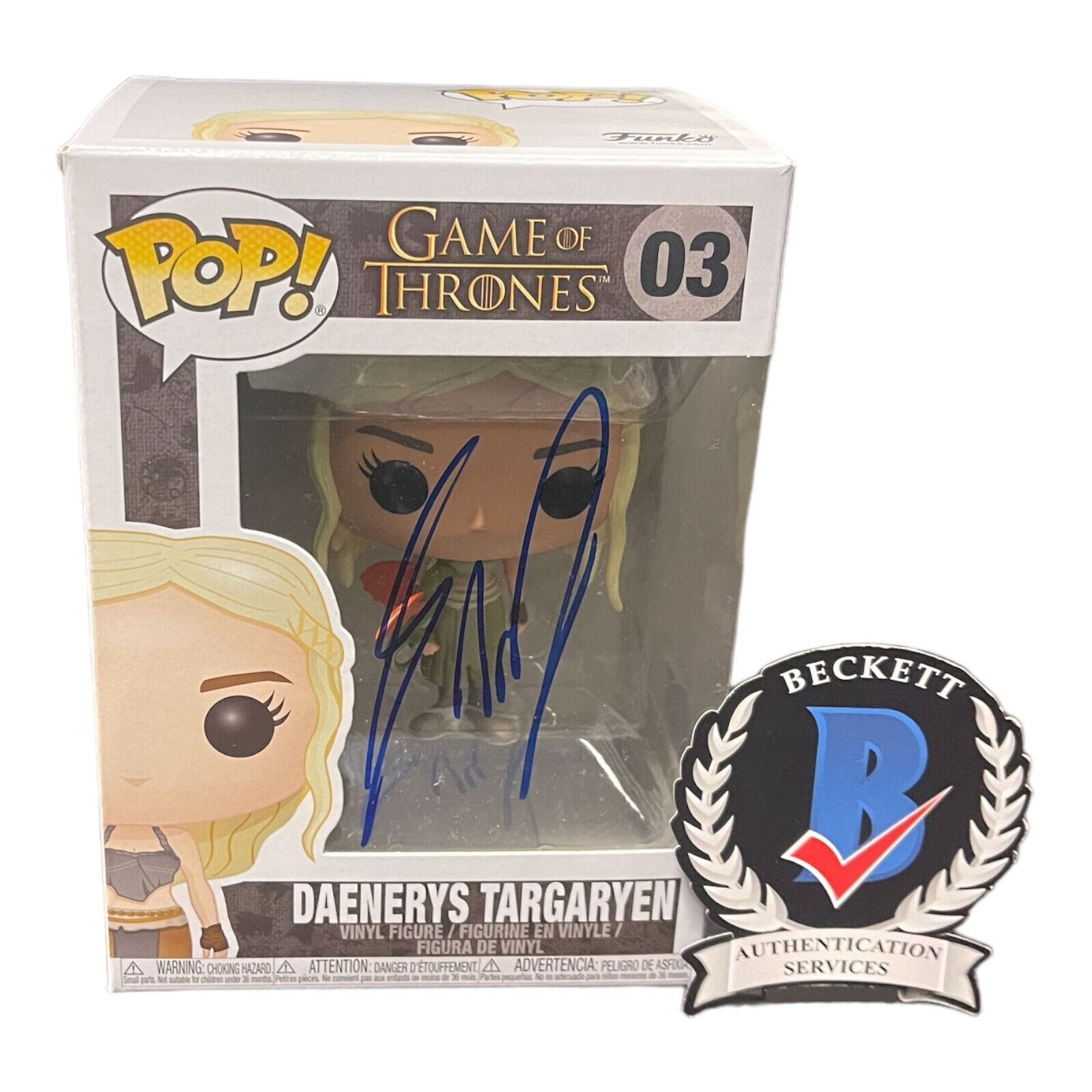 George R R Martin Signed Autograph Game Of Thrones 03 Funko Pop Beckett BAS