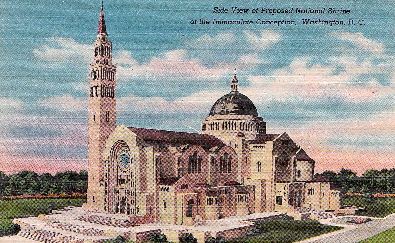 Postcard Proposed Shrine Immaculate Conception Wash DC