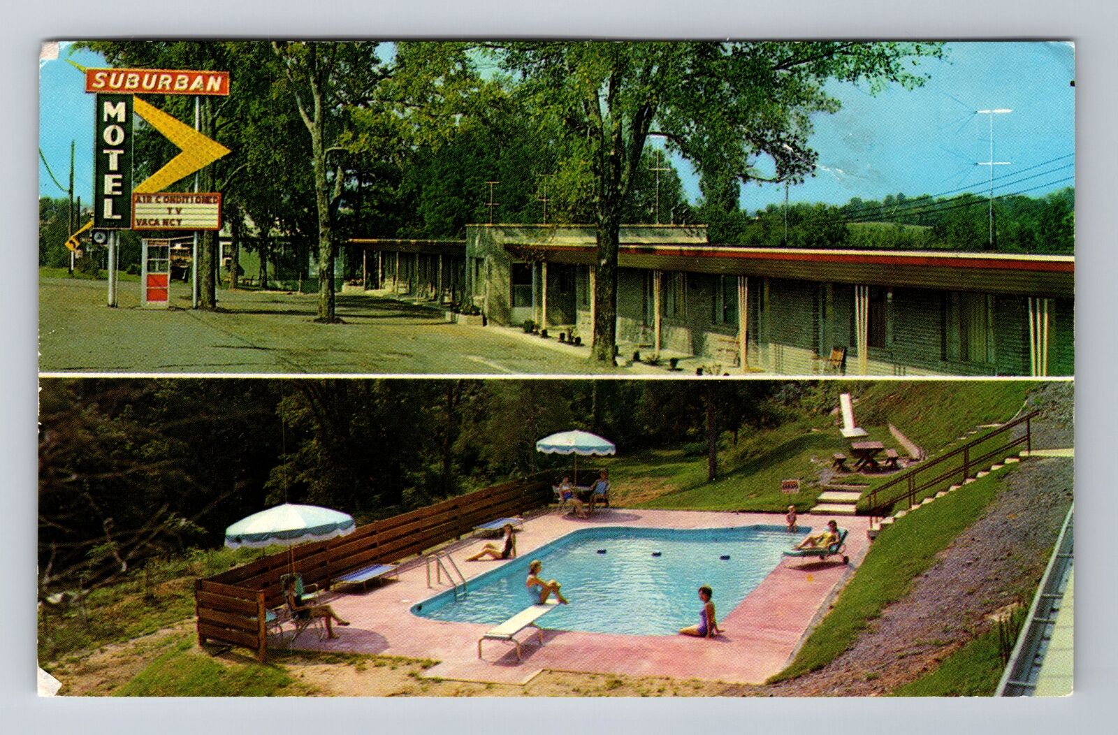 Shelbyville TN-Tennessee, Suburban Motel Advertising, Antique, Vintage Postcard