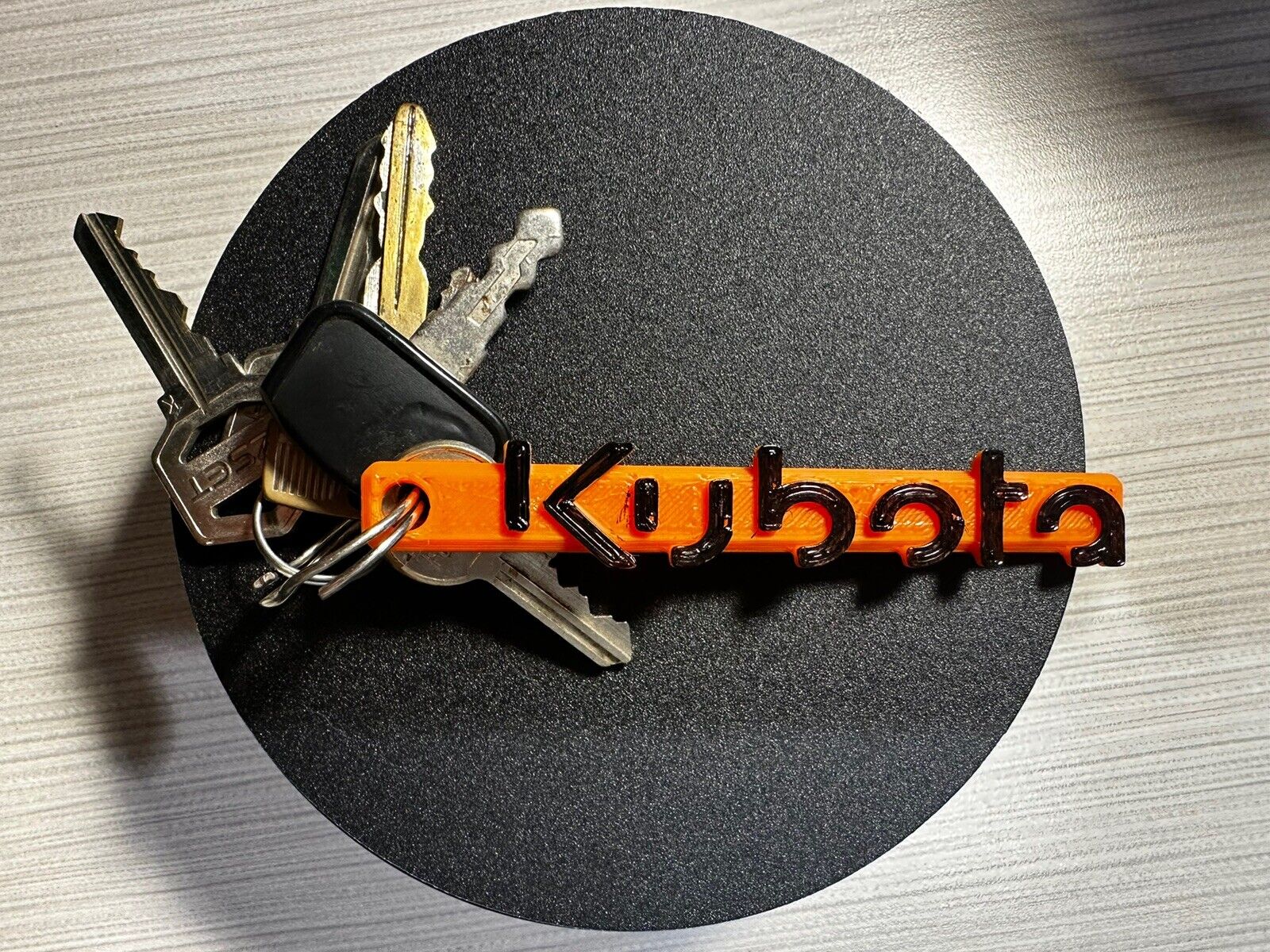 Kubota Tractor Keychain Plastic Key Tag Raised Letters Key Chain