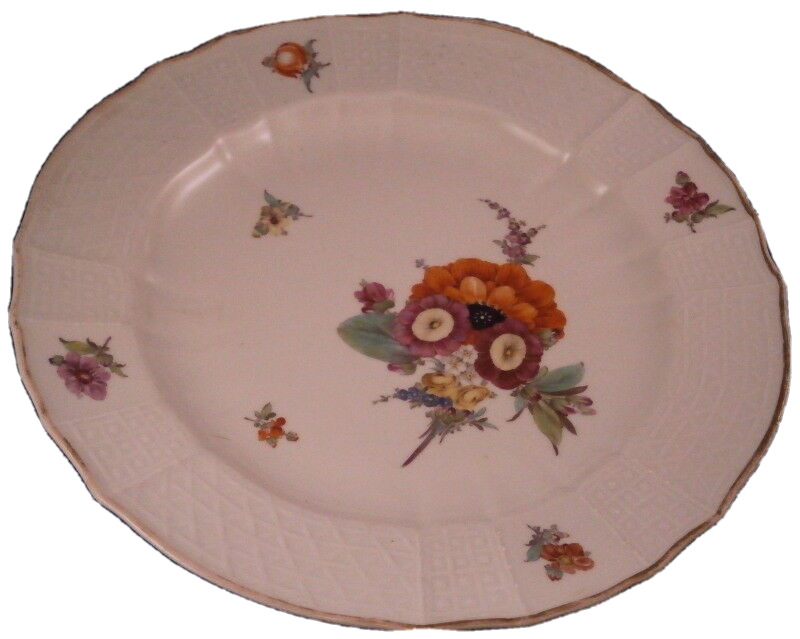 Antique 18thC Fuerstenberg Porcelain Flower Plate Porzellan Teller German