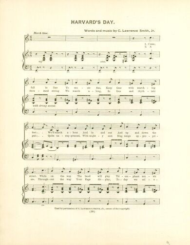 HARVARD UNIVERSITY Original Antique Song Sheet c1906 
