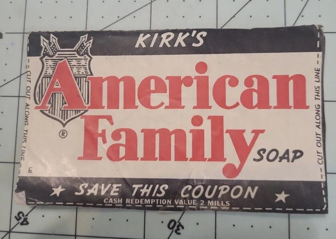 Vintage Kirk's  American Family Soap Cut Out coupon p1 