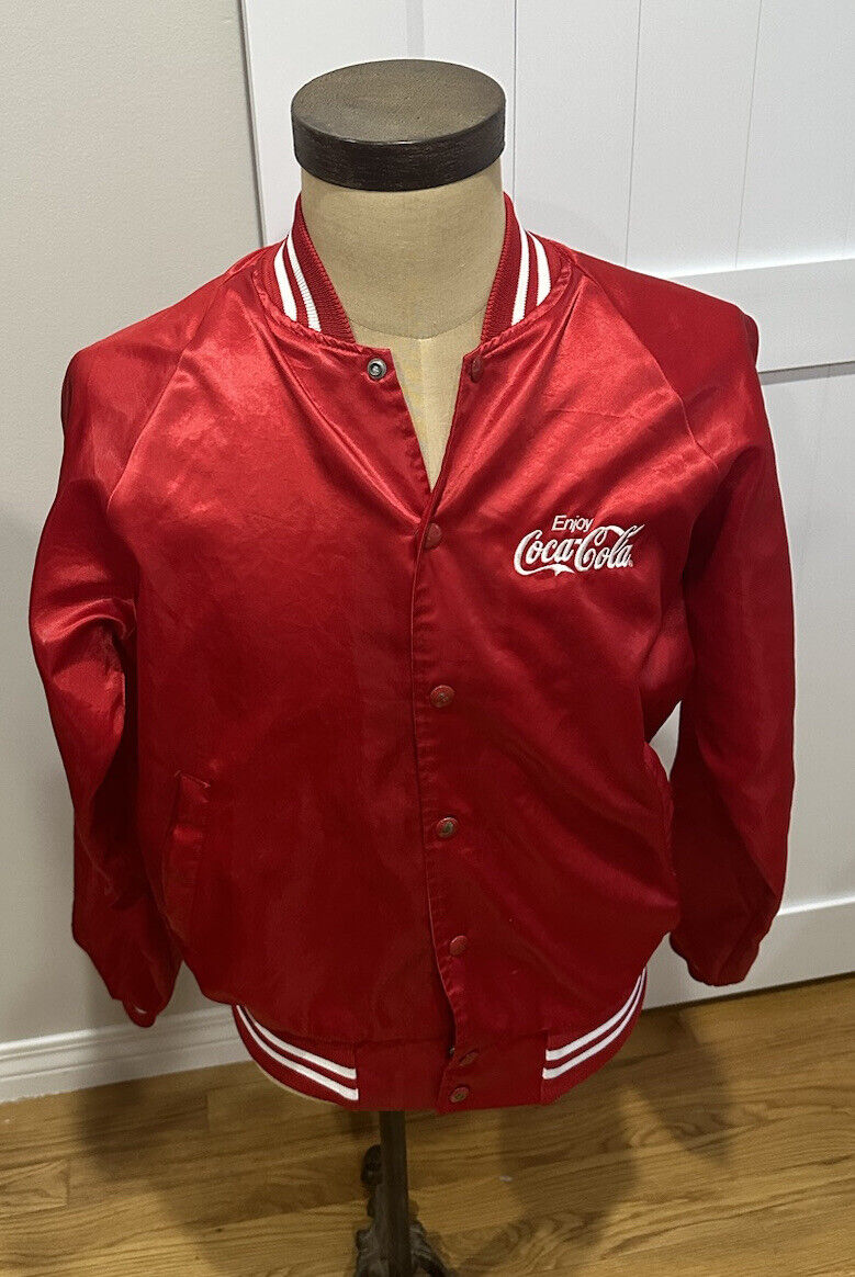 Vintage Enjoy Coca Cola XL  Red Satin Jacket Men\'s/Adult M