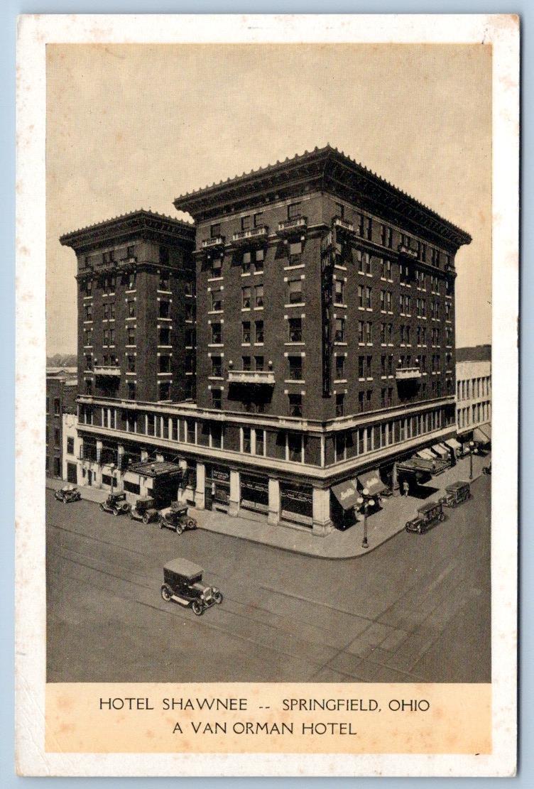 1920\'s VAN ORMAN HOTEL SHAWNEE SPRINGFIELD OHIO 250 ROOMS 200 BATHS POSTCARD