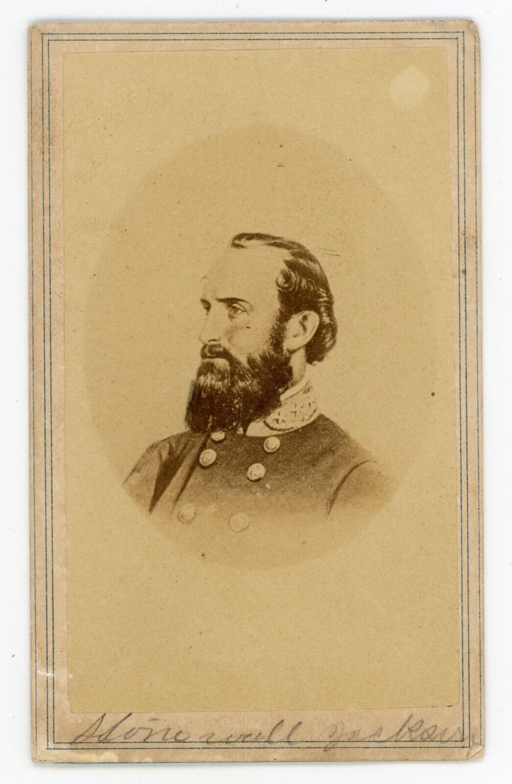 Confederate General Stonewall Jackson Civil War Carte de Visite (CDV) 1860s