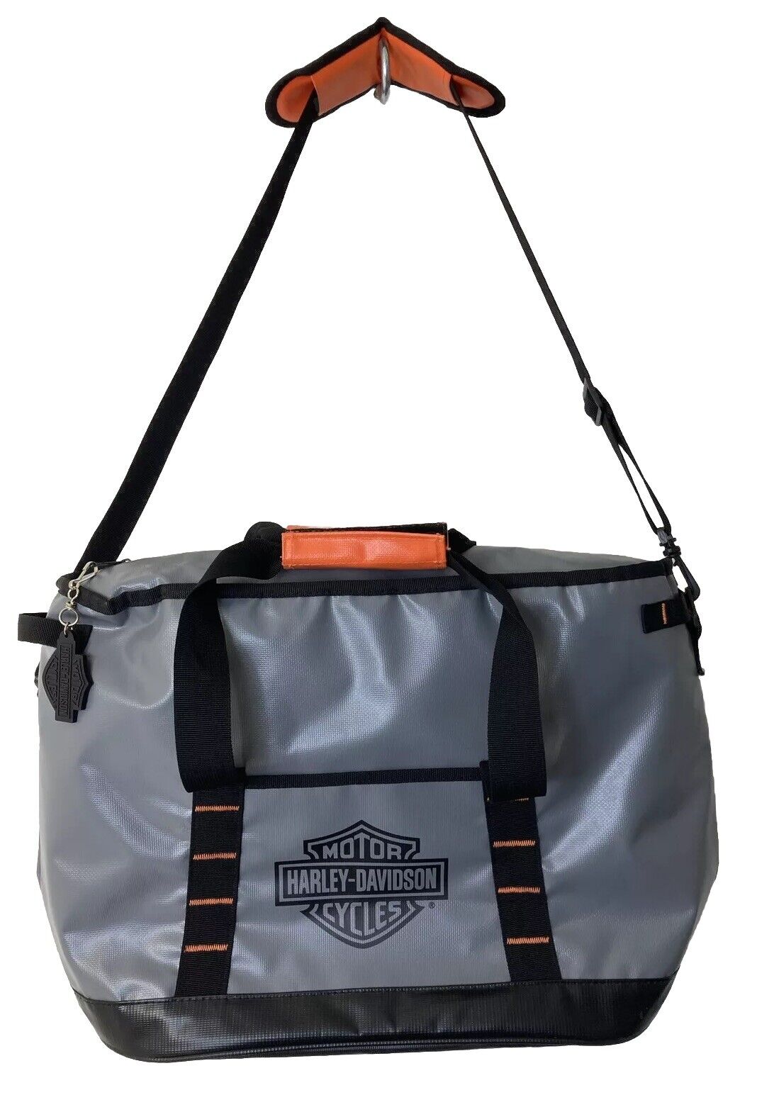 Harley Davidson Motorcycles Insulated Gray Black Cooler Bag Tote W/Strap 20”x14”