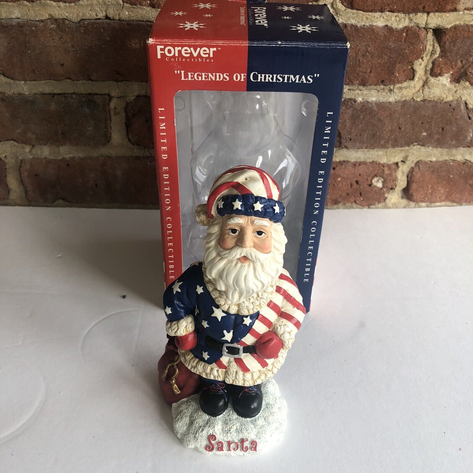 Legends of Christmas Santa Claus Bobblehead Red/White/Blue 2001 Limited Edition