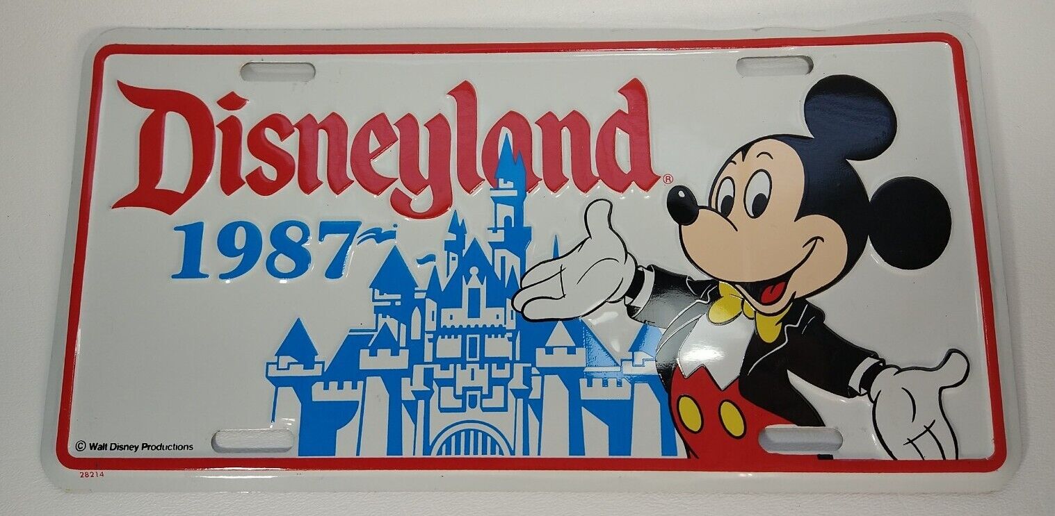 Vintage Disneyland 1987 Metal License Plate -  Walt Disney Productions