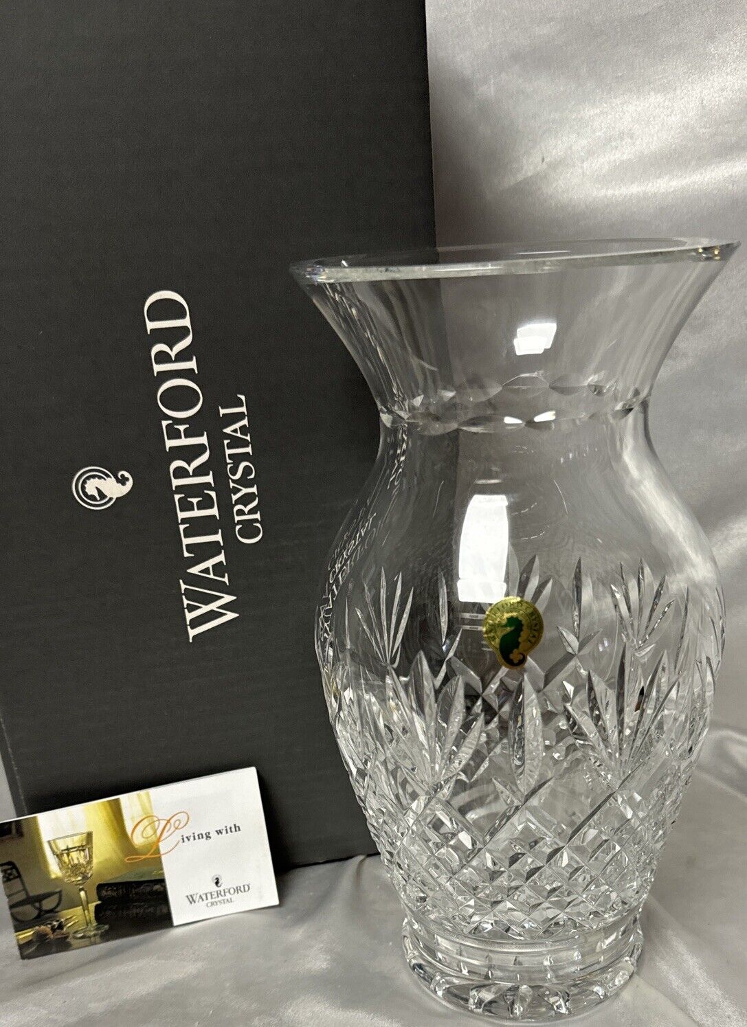 Waterford Crystal Killarney Vase 10” New In Box A Beauty