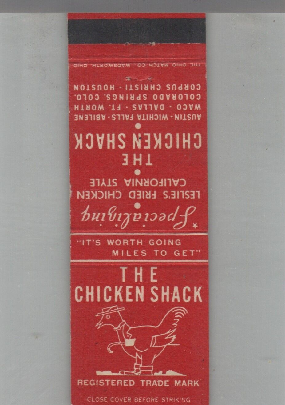 Matchbook Cover The Chicken Shack Corpus Christi, TX
