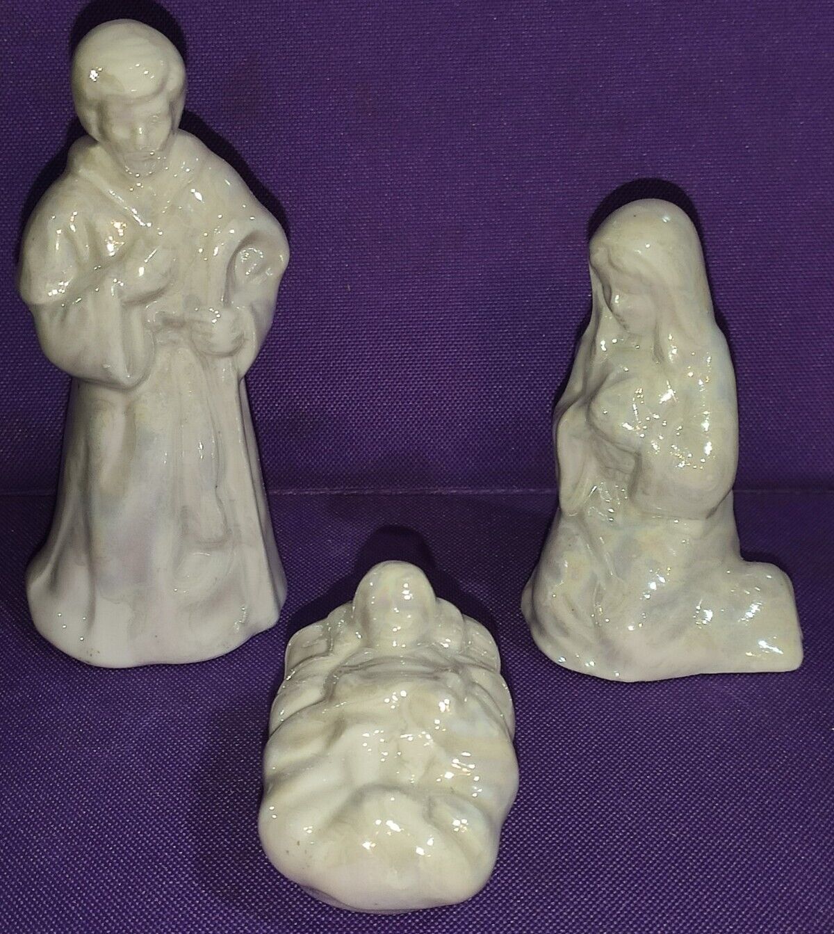 3pc Nativity Christmas Holy Family Iridescent 1½\