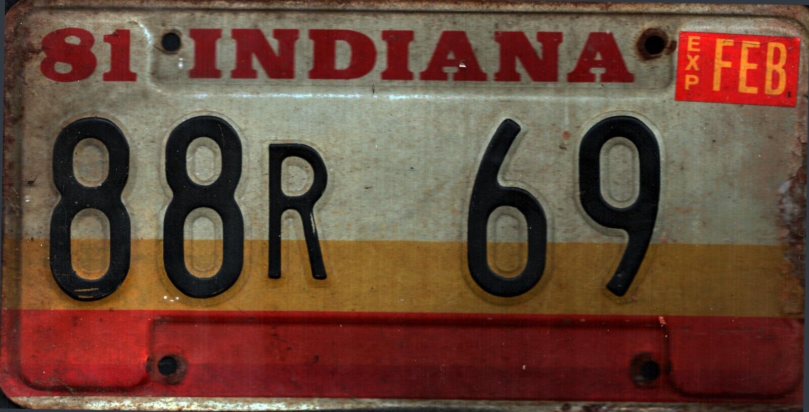 Vintage Indiana License Plate -  Plate 1981  Crafting Birthday Man Cave